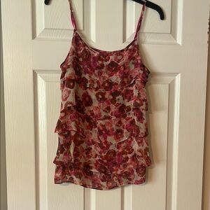 New York & Company Floral Camisole in Pink and Red